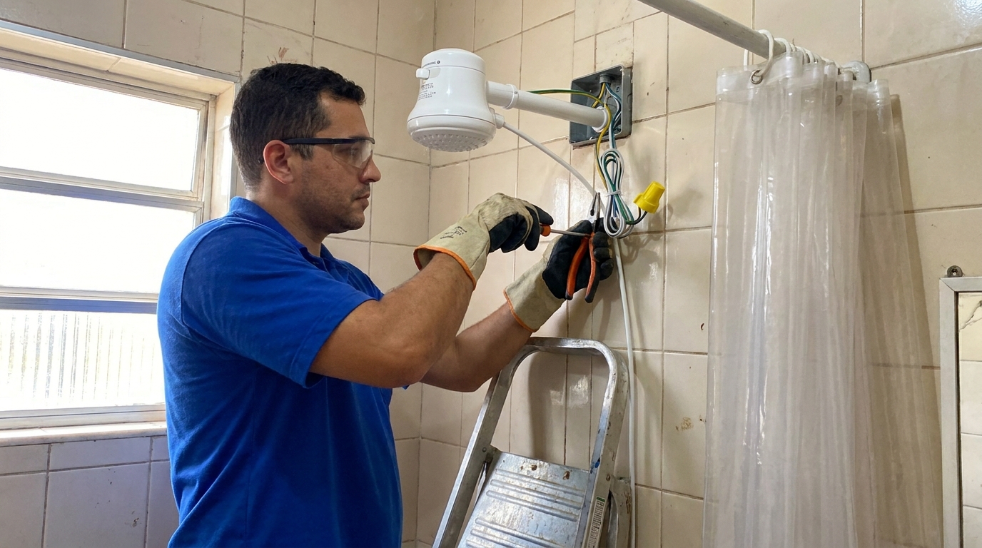 Instalacao de chuveiro eletrico residencial em Brasília‑DF
