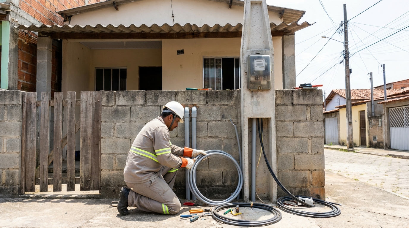 Instalacao de padrao de energia residencial em Brasília‑DF